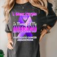 I Wear Purple In Memory Of My Husband Pancreatic Cancer Premium Tri-Blend Women's Comfort Colors T-Shirt Pepper