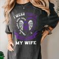 Wear Purple In Memory Of My Wife Alzheimers Dementia Graphic Women's Comfort Colors T-Shirt Pepper Wear Purple In Memory Of My Wife Alzheimers Dementia Graphic Women's Comfort Colors T-Shirt Pepper