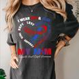 I Wear Red & Blue In My Memory Of My Mom CHD Awareness Month Women's Comfort Colors T-Shirt Pepper