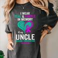 I Wear Teal And Purple In Memory Of My Uncle Mental Health Women's Comfort Colors T-Shirt Pepper