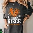 Women's Senior Niece Class Of 2026 Basketball Graduation Heart Women's Comfort Colors T-Shirt Pepper