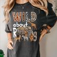 Zoo Animals Wild About Reading Books Reader Lover Librarian Women's Comfort Colors T-Shirt Pepper