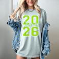 Class Of 2026 Graduation Varsity Lime Green Letters Women's Comfort Colors T-Shirt Bay