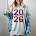 Class Of 2026 Graduation Varsity Purple Yellow On The Back Women's Comfort Colors T-Shirt Bay