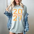Class Of 2027 Graduation Varsity Orange On The Back Premium Tri-Blend Women's Comfort Colors T-Shirt Bay