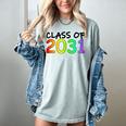 Class Of 2031 Pre-K -12th Grade Hand Prints Space Graduation Women's Comfort Colors T-Shirt Bay