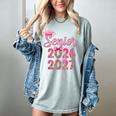 Coquette Pink Bow Flowers Senior 2026 2027 Graduation Women's Comfort Colors T-Shirt Bay