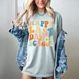 Happy Last Day Of School Groovy Teacher Student Graduation Women's Comfort Colors T-Shirt Bay