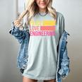 Peace Love Engineering Engineer School Graduation Retro Women's Comfort Colors T-Shirt Bay