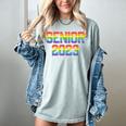 Rainbow LGBT Pride Senior 2023 Graduation Women's Comfort Colors T-Shirt Bay