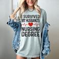 I Survived My Husband's Nursing Degree School Graduation Women's Comfort Colors T-Shirt Bay