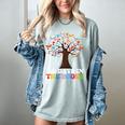 100 Days In The Books Reading Teacher 100th Day Of School Premium Tri-Blend Women's Comfort Colors T-Shirt Denim
