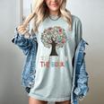 100 Days In The Books Tree Reading Teacher Student 100th Day Women's Comfort Colors T-Shirt Denim