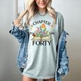 1986 Chapter Forty 40th Birthday Wildflower Book Women's Comfort Colors T-Shirt Denim