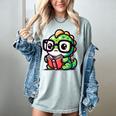Adorable Book Lover Iguana With Reading Glasses Cute Women's Comfort Colors T-Shirt Denim Adorable Book Lover Iguana With Reading Glasses Cute Women's Comfort Colors T-Shirt Denim