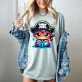 Adorable Book Lover Pirate With Reading Glasses Cute Women's Comfort Colors T-Shirt Denim Adorable Book Lover Pirate With Reading Glasses Cute Women's Comfort Colors T-Shirt Denim