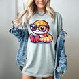 Adorable Book Lover Rattlesnake With Reading Glasses Cute Women's Comfort Colors T-Shirt Denim