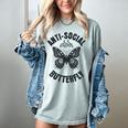 Anti-Social Butterfly Awkward Introvert Homebody Humor Women's Comfort Colors T-Shirt Denim