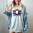Awkward But Loyal Penguin Synthwave Vapowave Introvert Women's Comfort Colors T-Shirt Denim