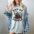 Bad At People Ferret Introvert Saying Slogan Tee Women's Comfort Colors T-Shirt Denim
