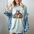 Bigfoot Reading a Cookbook Women's Comfort Colors T-Shirt Denim Bigfoot Reading a Cookbook Women's Comfort Colors T-Shirt Denim