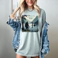 Bigfoot Sasquatch & Loch Ness Monster Introvert Bruh Women's Comfort Colors T-Shirt Denim