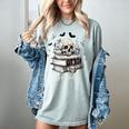 Boo Skeleton Skull Books Halloween Women School Teacher Kid Women's Comfort Colors T-Shirt Denim