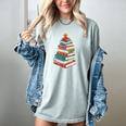 Book Christmas Tree Book Lover Teacher Librarian Men Women Women's Comfort Colors T-Shirt Denim