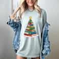 Book Christmas Tree Xmas Lights Book Lover Teacher Librarian Women's Comfort Colors T-Shirt Denim Book Christmas Tree Xmas Lights Book Lover Teacher Librarian Women's Comfort Colors T-Shirt Denim
