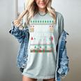 Book Lover Christmas Reader Ugly Sweater Tee Xmas New Year Women's Comfort Colors T-Shirt Denim
