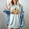 Book Pumpkin Fall Reading Thanksgiving Teacher Librarian Women's Comfort Colors T-Shirt Denim