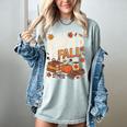 All Booked For Fall Pumpkin Books Thanksgiving Autumn Leaves Women's Comfort Colors T-Shirt Denim