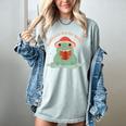 Bookmarks Are For Quitters Frog Reading Book Graphic Women's Comfort Colors T-Shirt Denim
