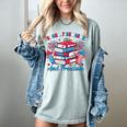 Books Fireworks And Freedom Independence Day Book Lover Women's Comfort Colors T-Shirt Denim