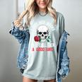I Buy Her Books And Call Her A Good Girl Skull Rose Bookworm Women's Comfort Colors T-Shirt Denim