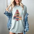 Christmas Tree Book Bookworm Women's Comfort Colors T-Shirt Denim
