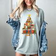 Christmas Tree Bookshelf Book Lover Library Men Women Kids Women's Comfort Colors T-Shirt Denim