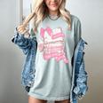 Coquette Reading Book Lover Pink Bow Bookish Mom & Daughter Women's Comfort Colors T-Shirt Denim