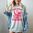 Cupid's Favorite Teacher Valentines Day Heart Book Lover Women's Comfort Colors T-Shirt Denim