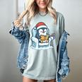 Cute Christmas Penguin Reading Book Cozy Winter Holiday Art Women's Comfort Colors T-Shirt Denim Cute Christmas Penguin Reading Book Cozy Winter Holiday Art Women's Comfort Colors T-Shirt Denim