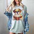 Cute Dog Boxer Reading Book Women's Comfort Colors T-Shirt Denim