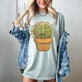Cute Golden Barrel Cactus Introvert Distressed Women's Comfort Colors T-Shirt Denim Cute Golden Barrel Cactus Introvert Distressed Women's Comfort Colors T-Shirt Denim