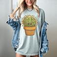 Cute Golden Barrel Cactus Introvert Distressed Women's Comfort Colors T-Shirt Denim Cute Golden Barrel Cactus Introvert Distressed Women's Comfort Colors T-Shirt Denim