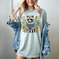 Cute Raccoon Reading Book Flowers Women's Comfort Colors T-Shirt Denim Cute Raccoon Reading Book Flowers Women's Comfort Colors T-Shirt Denim