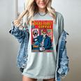 Dead Roast Coffee Comic Book Cover Style Skeleton Barista Women's Comfort Colors T-Shirt Denim