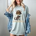Ew People Moody Cat Sarcastic Introvert Artwork Women's Comfort Colors T-Shirt Denim