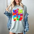 Frutiger Aero Aesthetic Tech Orb Pattern Heart Cherry Lips Women's Comfort Colors T-Shirt Denim