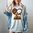 Girl Who Loves Dogs & Books Heart Dog Lover Reader Reeding Women's Comfort Colors T-Shirt Denim