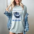My Husband Is Guardian Angel He Watches Over My Back Memory Women's Comfort Colors T-Shirt Denim