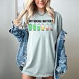 Introvert Cute My Social Battery Women's Comfort Colors T-Shirt Denim Introvert Cute My Social Battery Women's Comfort Colors T-Shirt Denim